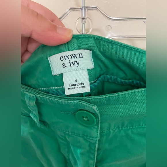 ✨Crown & Ivy Green Charolette Style Pants Size 4 - Picture 5 of 7
